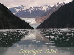 Small photo of melting Sawyer Glacier, Tracy Arm Fjord, Alaska