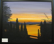 Small photo of painting of Sunrise over the Fraser Riiver, BC
