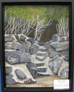Small photo of painting of Rocky Steps on a beach in Tofino, BC