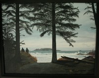 Small photo of painting of a stormy silhouette on a Tofino beach.